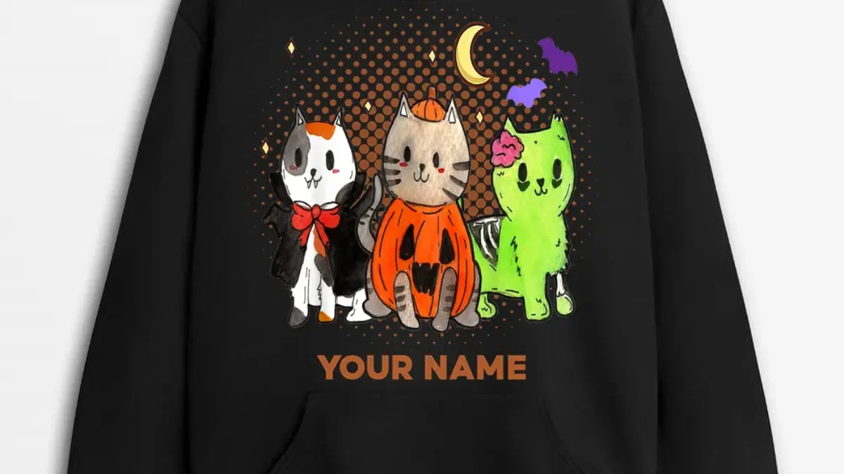 Custom Name Halloween Cats Anime Cat Kawaii Neko Pumpkin Cat Lover