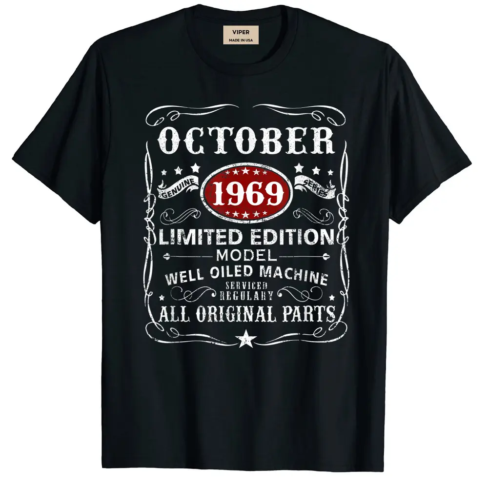 53 Years Old Gifts Decoration October 1969 53rd Birthday T-Shirt - Black