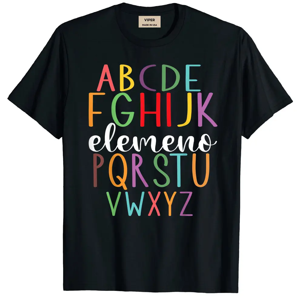 Abcd Elemeno Pre K Kindergarten Teacher Cute Back To School T-Shirt - Black