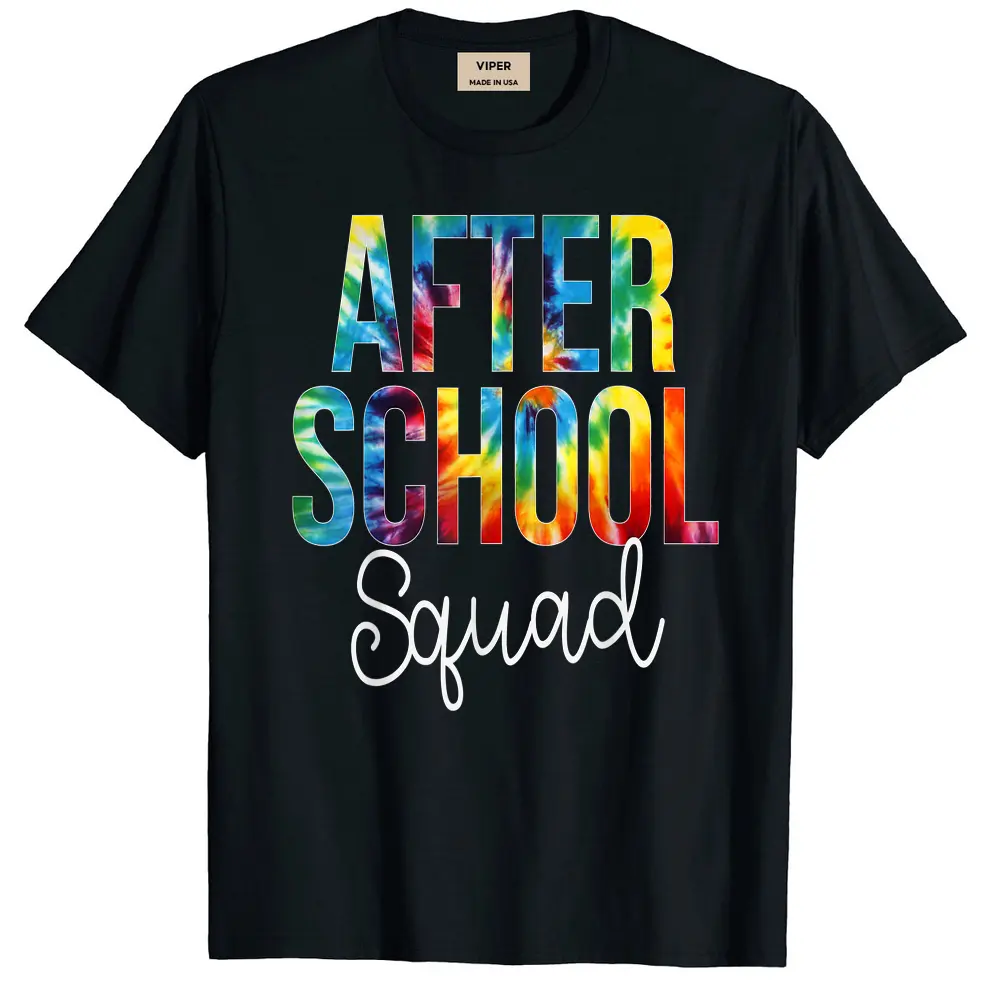 After School Squad Tie Dye Appreciation Day Back To School T-Shirt - Black