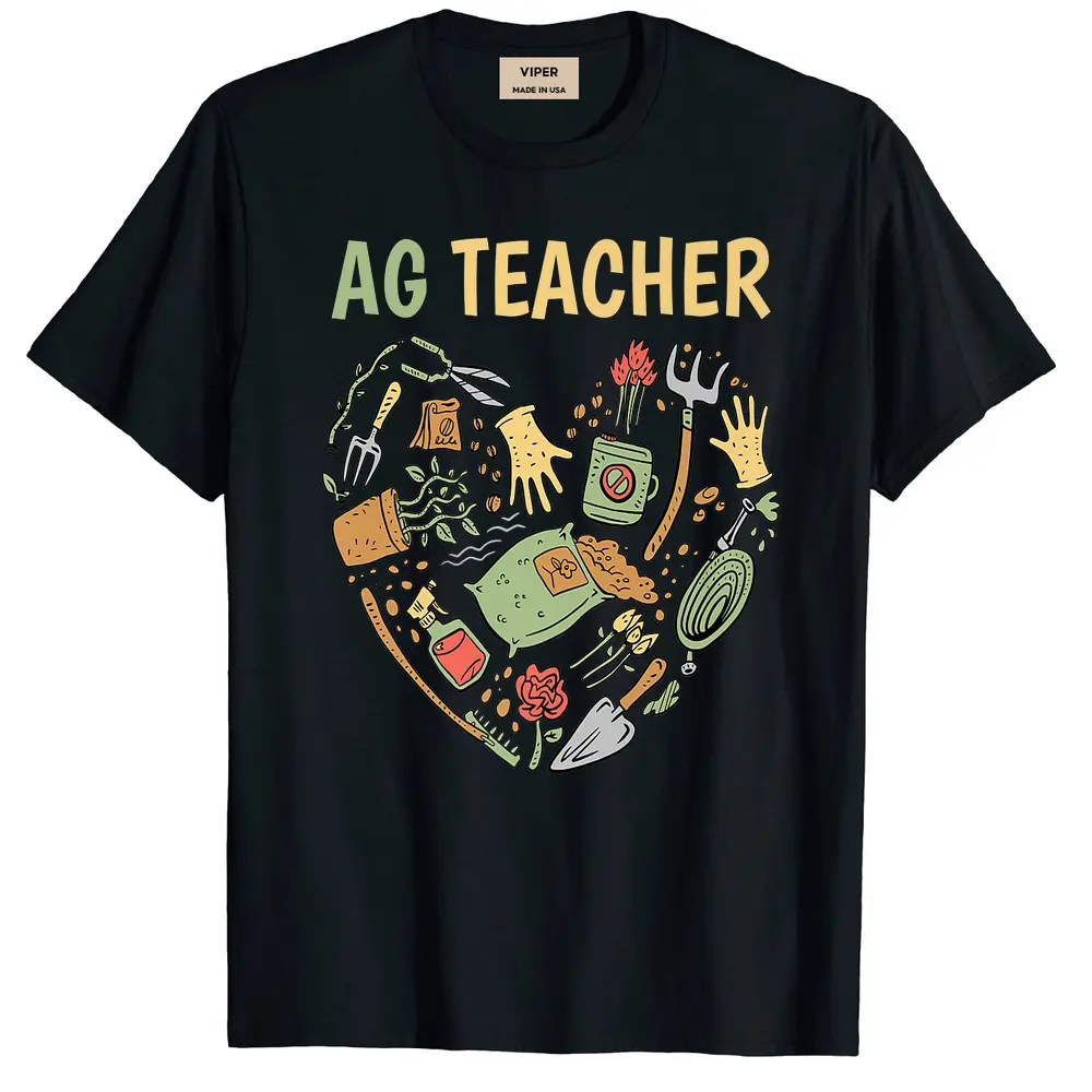 Ag Teacher Future Farmer Agriculture Teacher  T-Shirt - Black