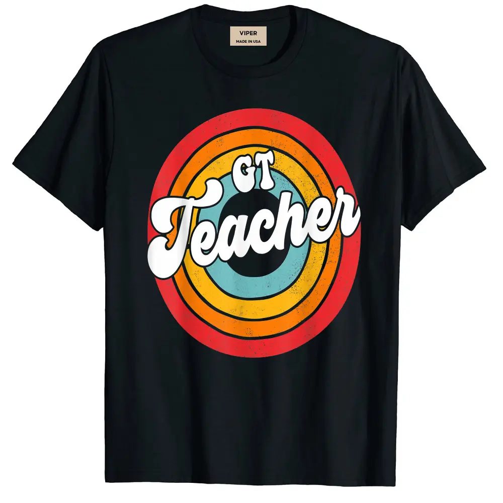 Back To School 80's Teacher Squad Retro Vintage Gt Teacher T-Shirt - Black