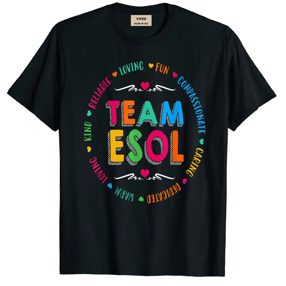 Back To School Teachers Crew Students - Team Esol Teacher T-Shirt - Black