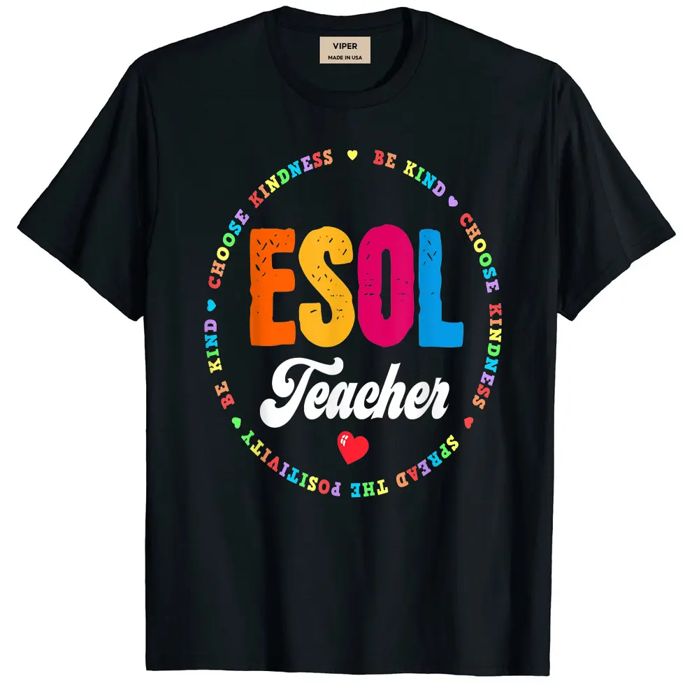 Back To School Teachers Students - Cute Esol Squad Teacher T-Shirt - Black