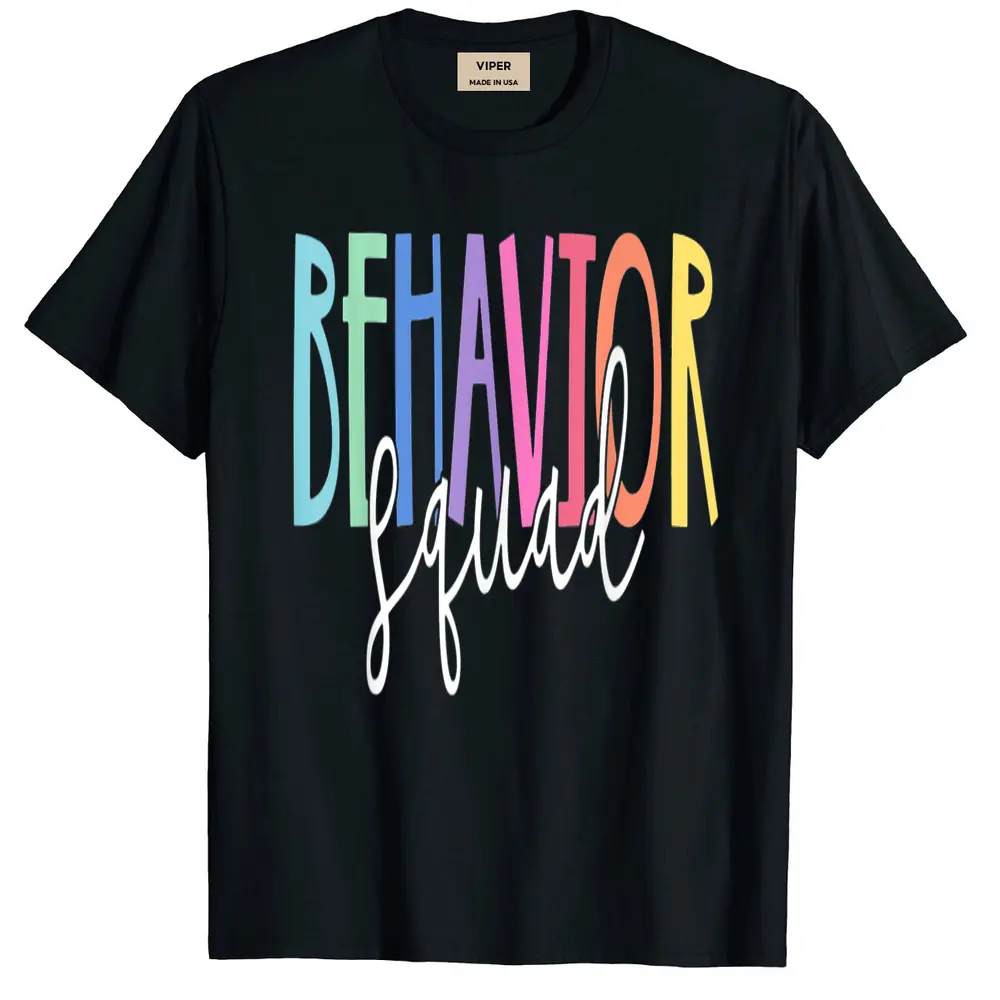 Behavior Squad Aba Therapist Rbt Therapy Behaviour Team T-Shirt - Black