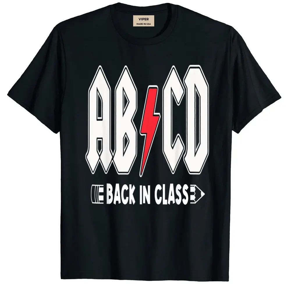 Boys Girls Teachers Abcd Rock Graphic Back To School T-Shirt - Black