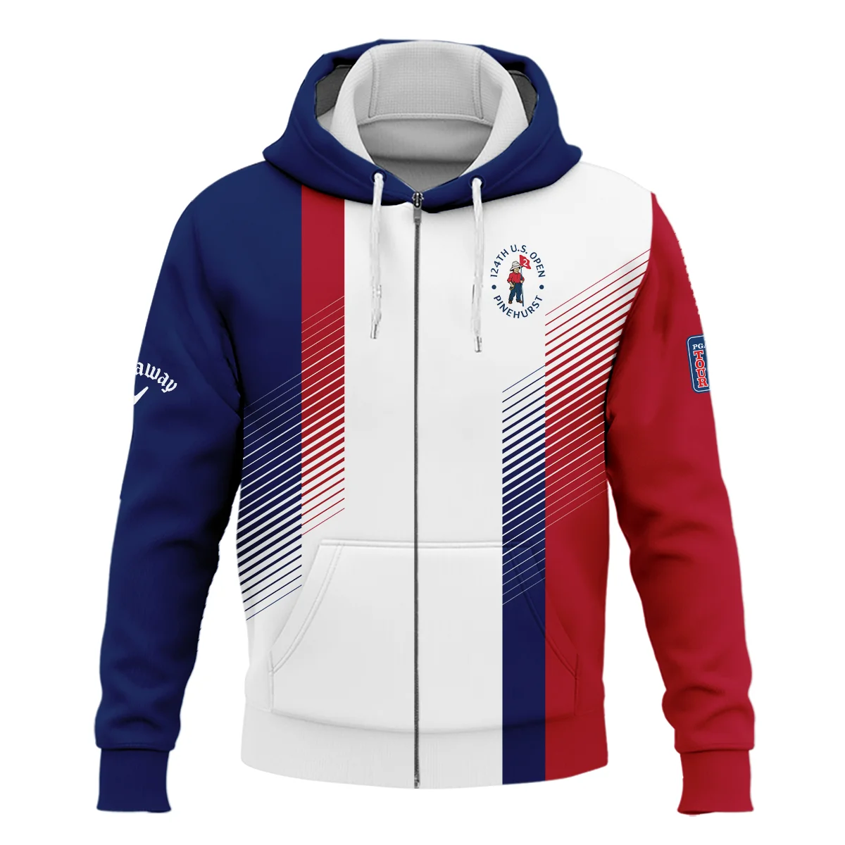 124th U.S. Open Pinehurst Sports Callaway Zipper Hoodie Shirt Golf Blue Red All Over Print Zipper Hoodie Shirt