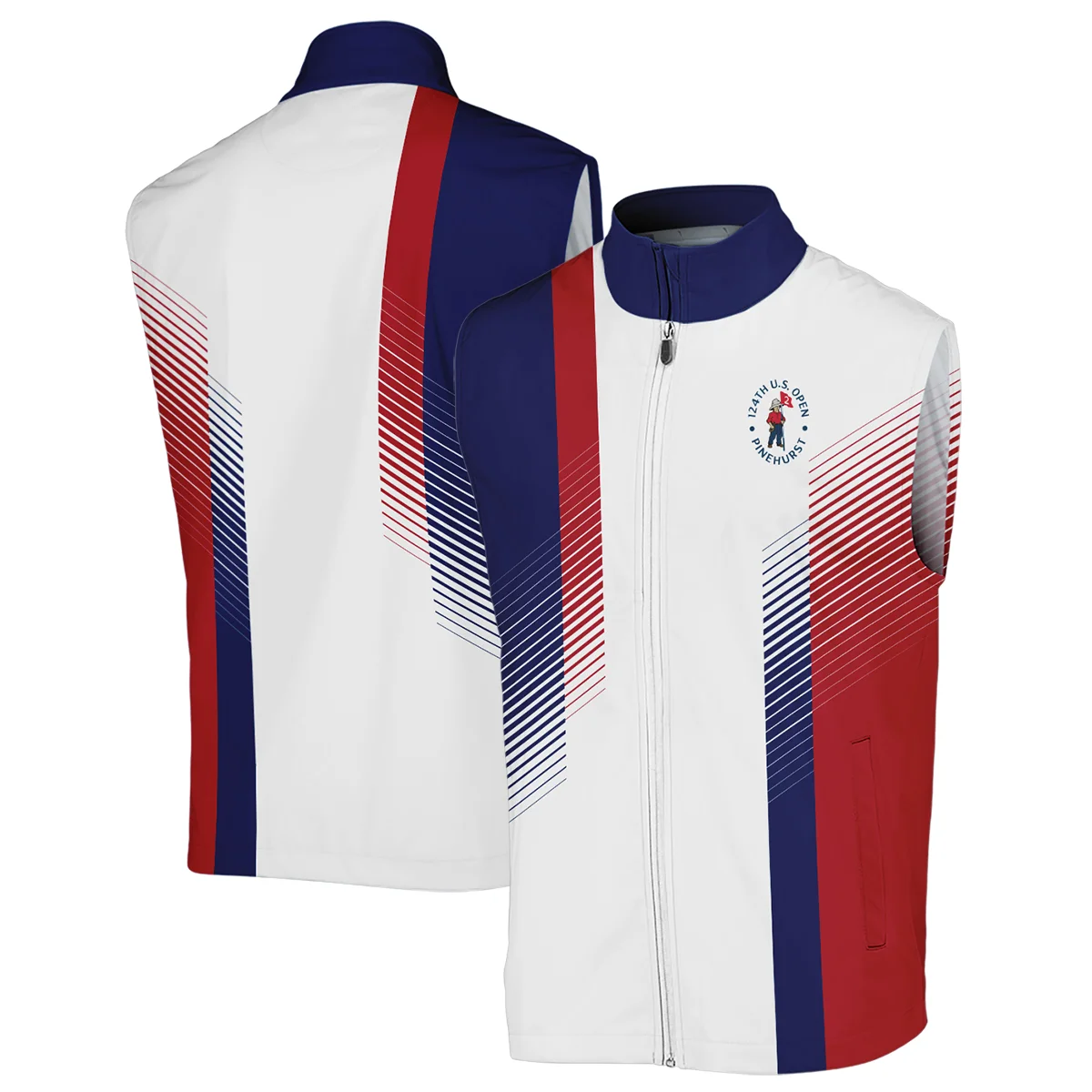 124th U.S. Open Pinehurst Sports Ping Sleeveless Jacket Golf Blue Red All Over Print Sleeveless Jacket