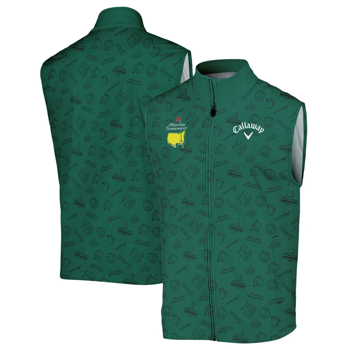 2024 Masters Tournament Callaway Sleeveless Jacket Sports Green Color Pattern All Over Print Sleeveless Jacket