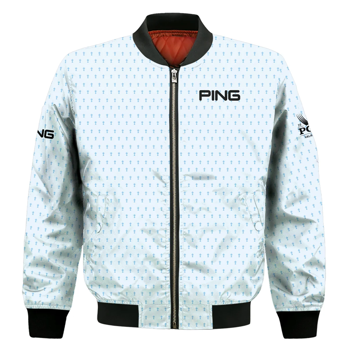 2024 PGA Championship Ping Golf Bomber Jacket Light Blue Pastel Golf Cup Pattern All Over Print Bomber Jacket