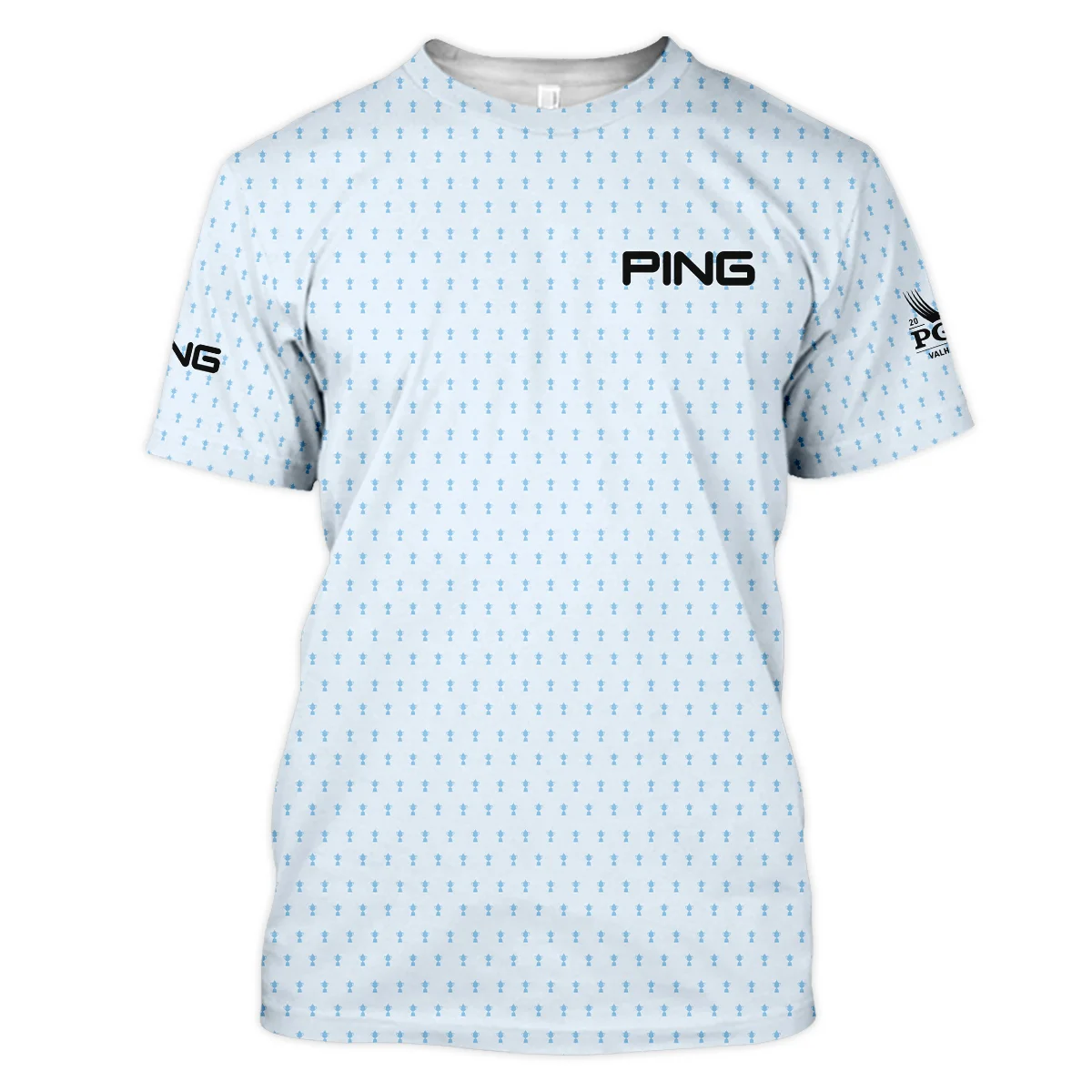 2024 PGA Championship Ping Golf Unisex T-Shirt Light Blue Pastel Golf Cup Pattern All Over Print T-Shirt