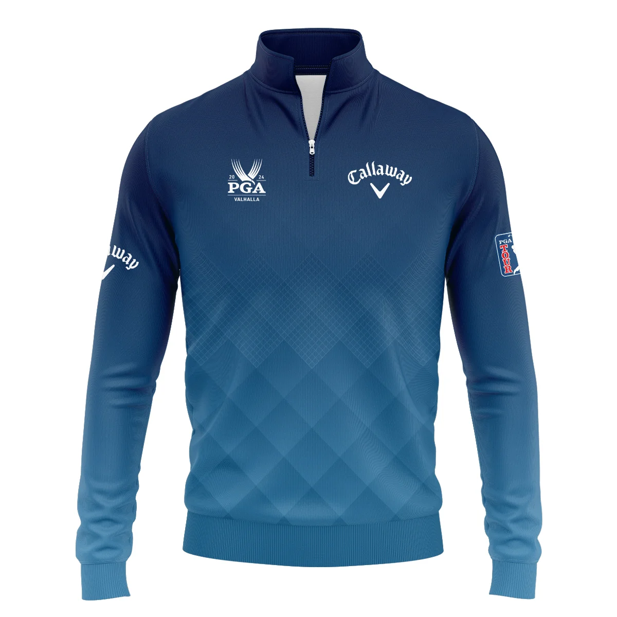 2024 PGA Championship Valhalla Callaway Blue Gradient Abstract Stripes  Quarter-Zip Jacket Style Classic Quarter-Zip Jacket