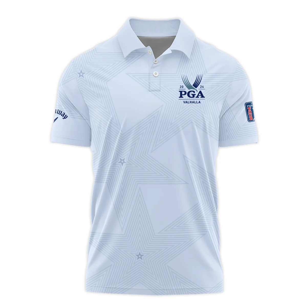 2024 PGA Championship Valhalla Golf Callaway Polo Shirt Stars Lavender Mist Golf Sports All Over Print Polo Shirt For Men