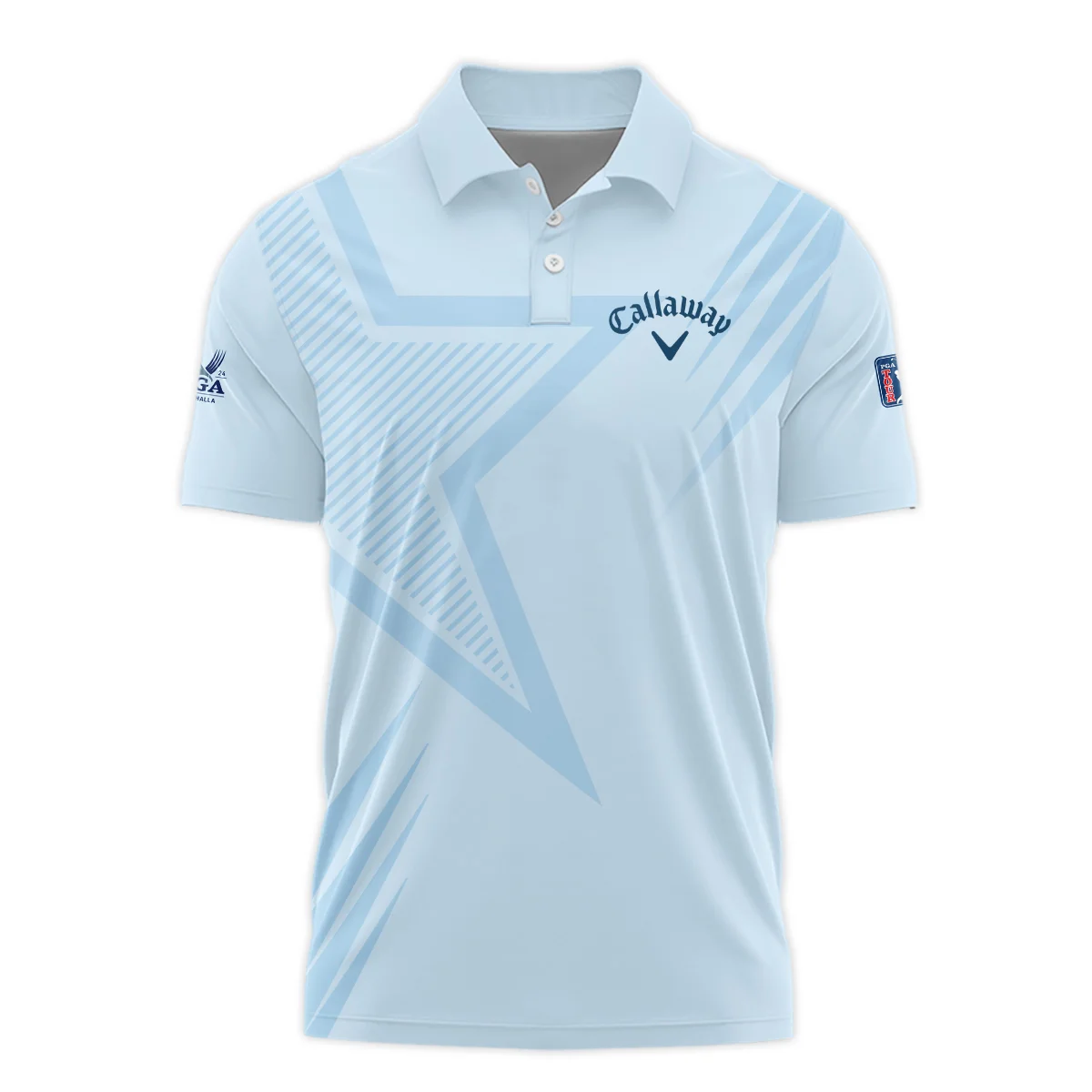 2024 PGA Championship Valhalla Golf Star Line Pattern Light Blue Callaway Polo Shirt Style Classic Polo Shirt For Men