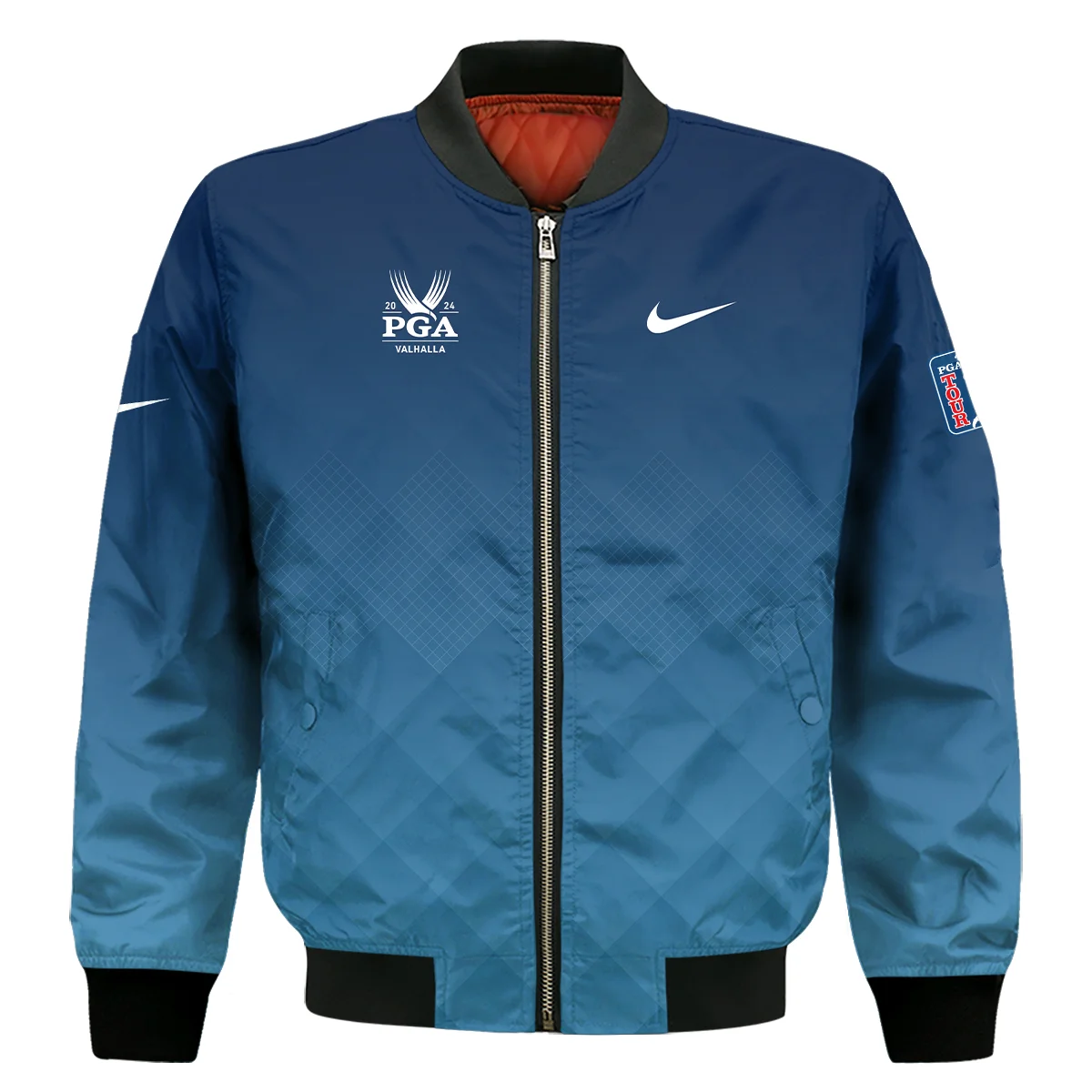 2024 PGA Championship Valhalla Nike Blue Gradient Abstract Stripes  Bomber Jacket Style Classic Bomber Jacket