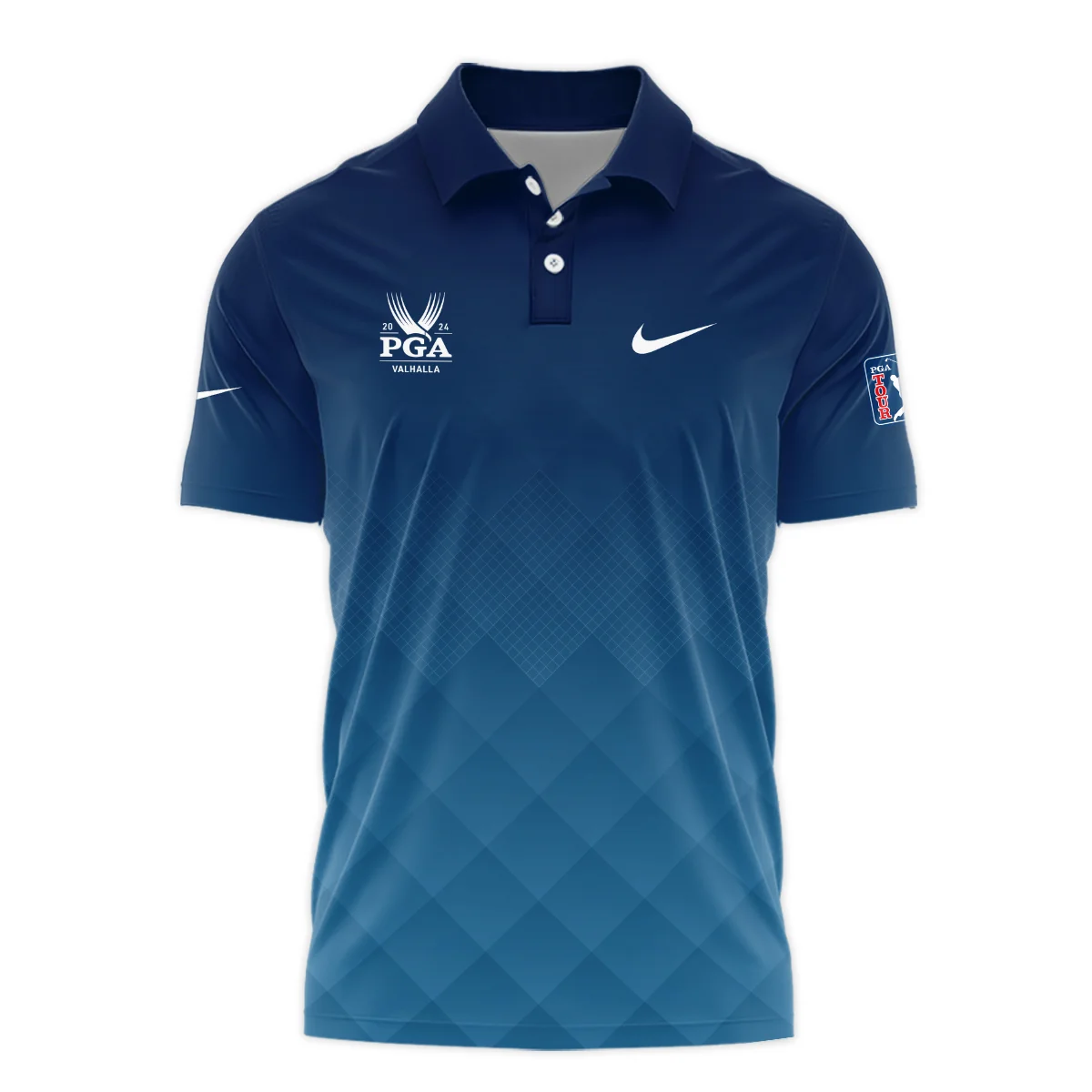 2024 PGA Championship Valhalla Nike Blue Gradient Abstract Stripes  Polo Shirt Style Classic Polo Shirt For Men