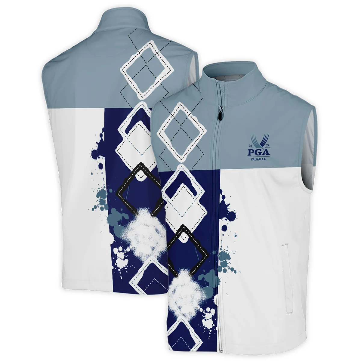 2024 PGA Championship Valhalla Ping Blue White Brush Line Sleeveless Jacket Style Classic Sleeveless Jacket