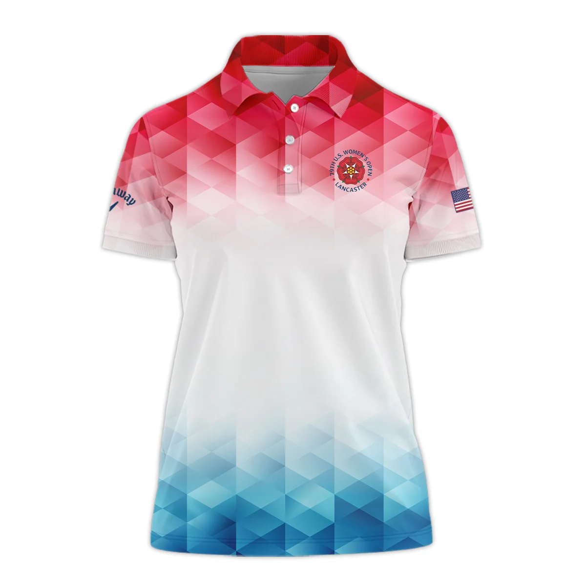 79th U.S. Women’s Open Lancaster Callaway Blue Red Abstract Short Polo Shirt