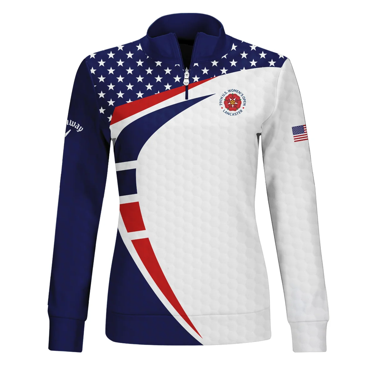 79th U.S. Women’s Open Lancaster Callaway Blue Red White Star Quater Zip Women