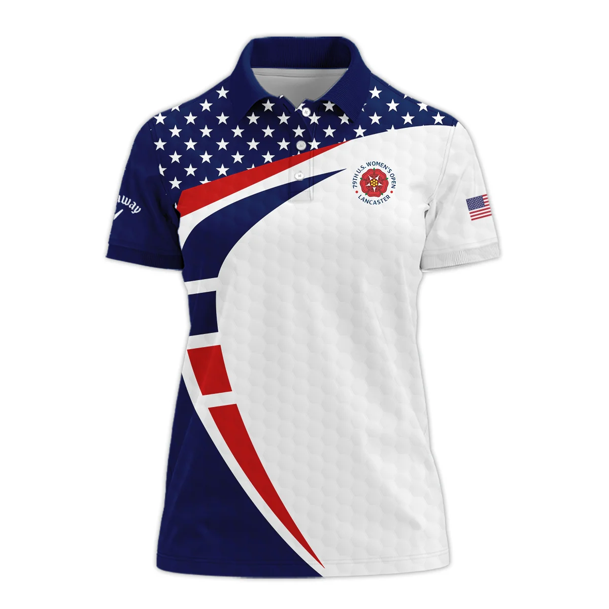 79th U.S. Women’s Open Lancaster Callaway Blue Red White Star Short Polo Shirt