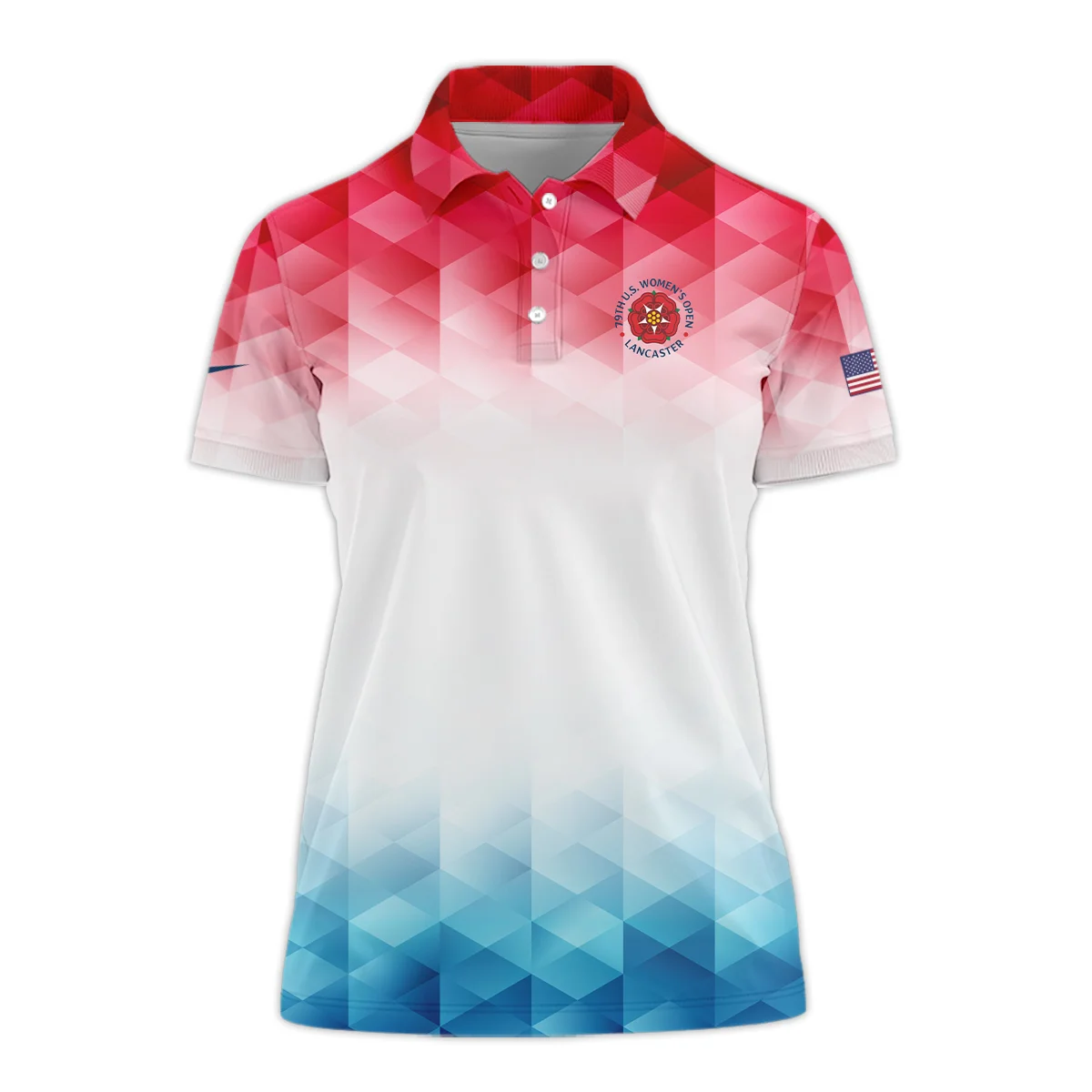 79th U.S. Women’s Open Lancaster Nike Blue Red Abstract Short Polo Shirt