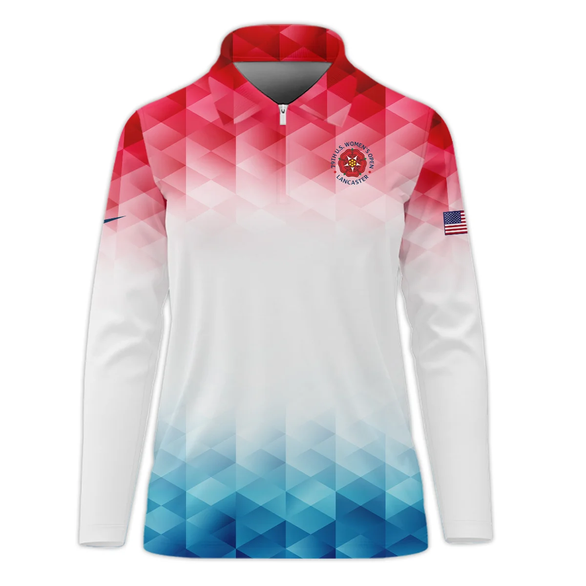 79th U.S. Women’s Open Lancaster Nike Blue Red Abstract Zipper Long Polo Shirt