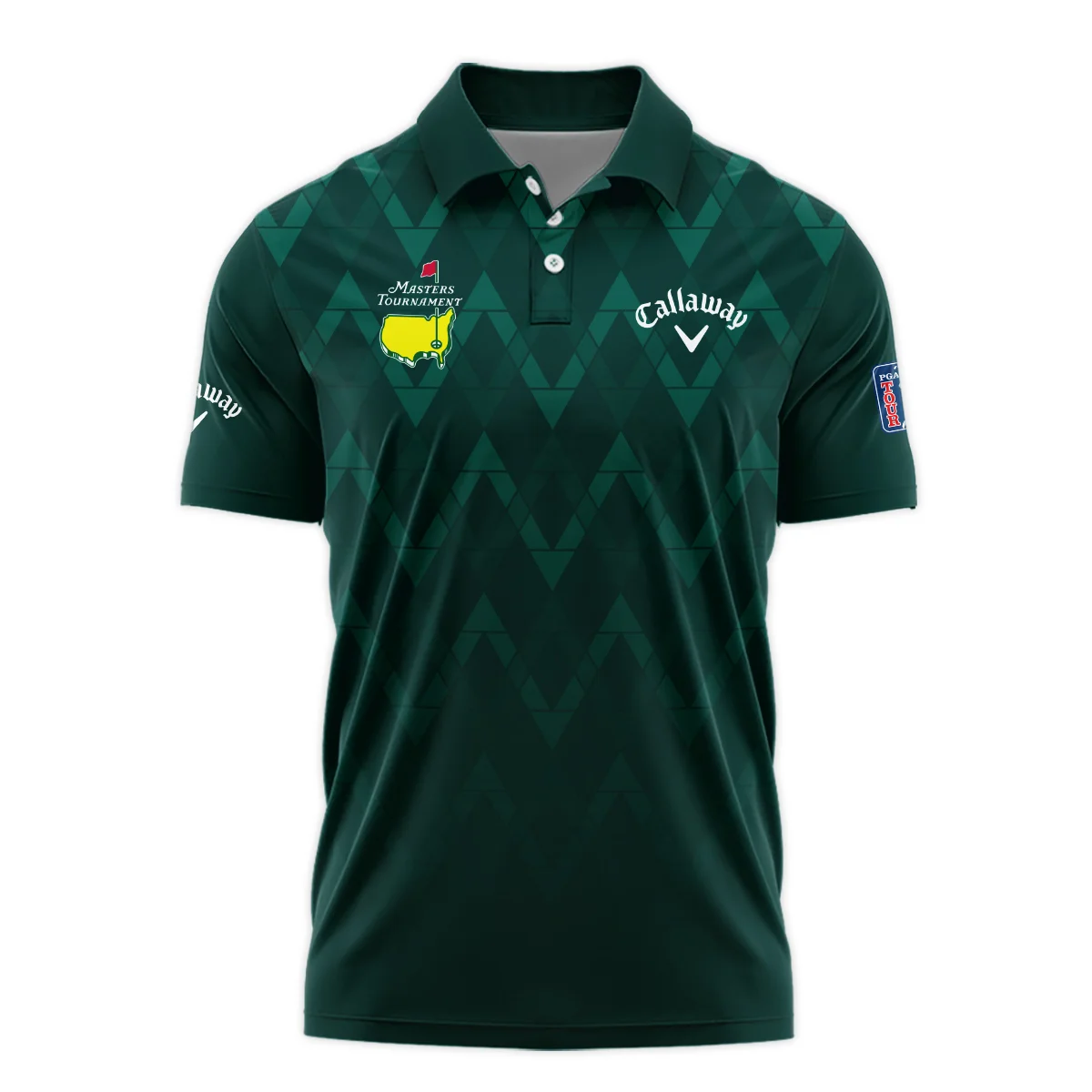 Abstract Dark Green Zigzag Background Masters Tournament Callaway Polo Shirt Style Classic Polo Shirt For Men