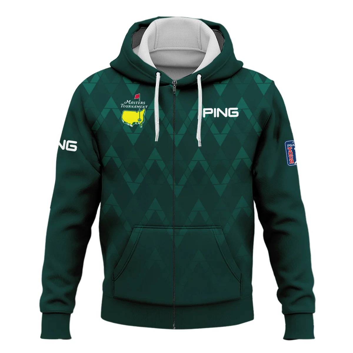 Abstract Dark Green Zigzag Background Masters Tournament Ping Zipper Hoodie Shirt Style Classic Zipper Hoodie Shirt