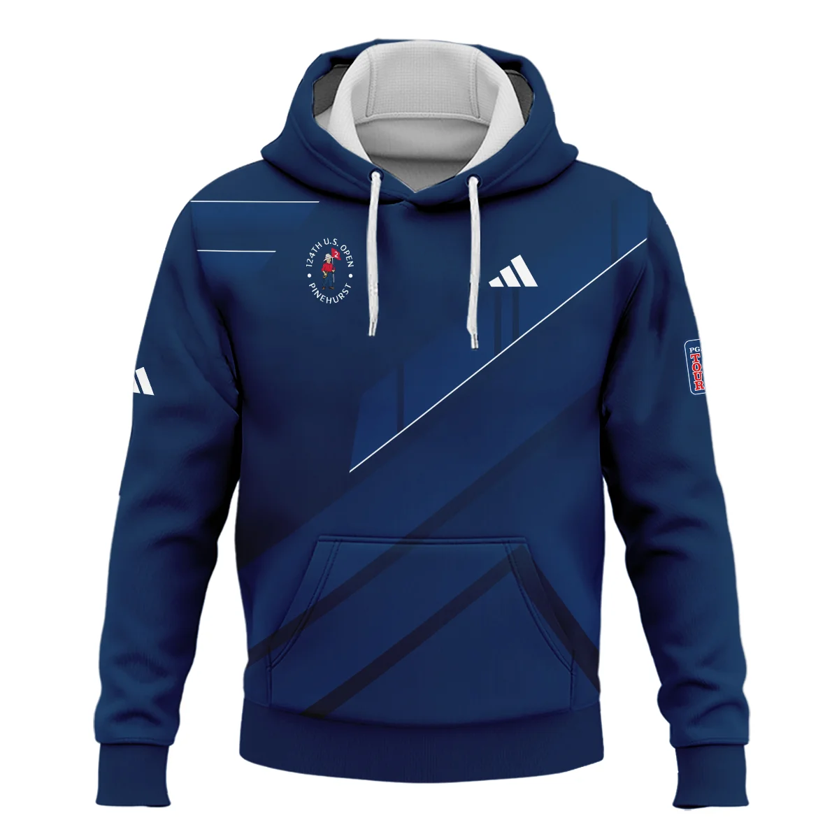 Adidas 124th U.S. Open Pinehurst Blue Gradient With White Straight Line Hoodie Shirt Style Classic Hoodie Shirt