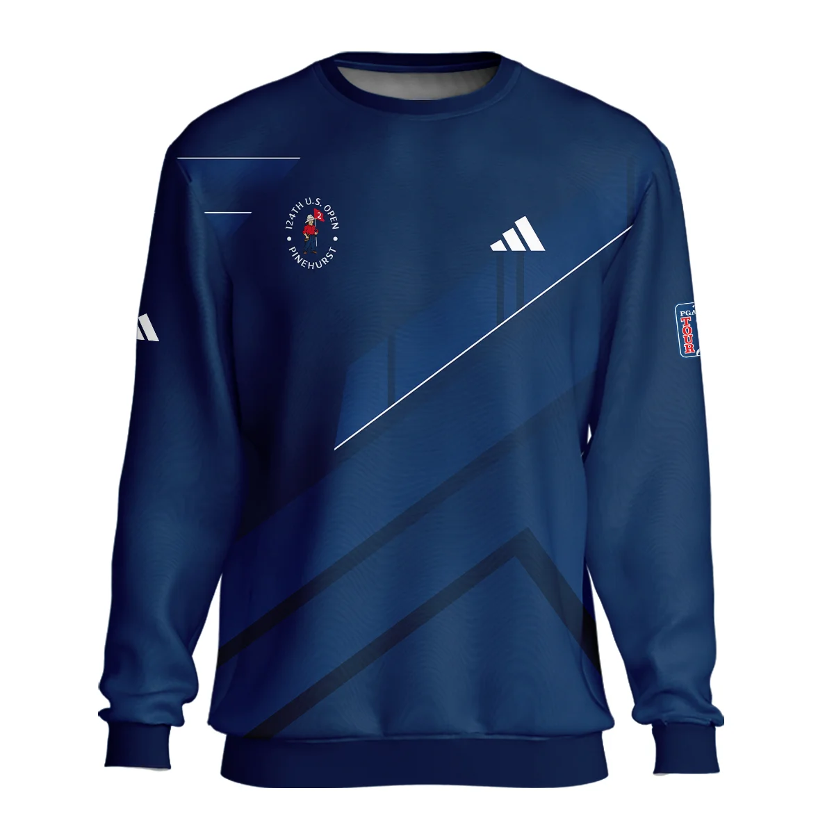 Adidas 124th U.S. Open Pinehurst Blue Gradient With White Straight Line Unisex Sweatshirt Style Classic Sweatshirt