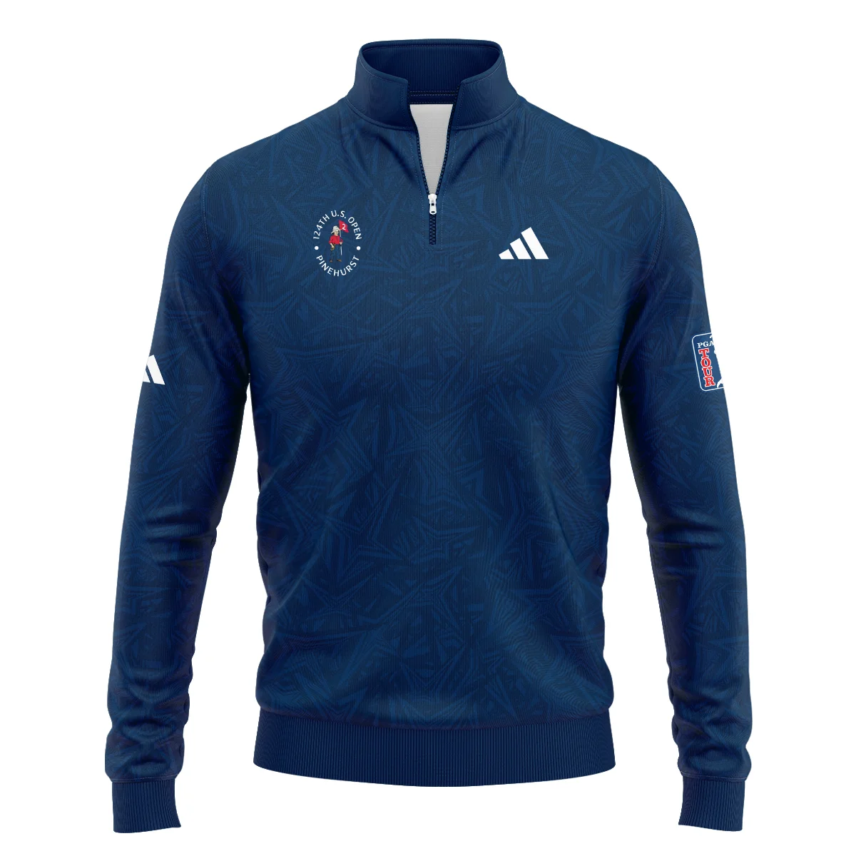 Adidas 124th U.S. Open Pinehurst Stars Gradient Pattern Dark Blue Quarter-Zip Jacket Style Classic Quarter-Zip Jacket