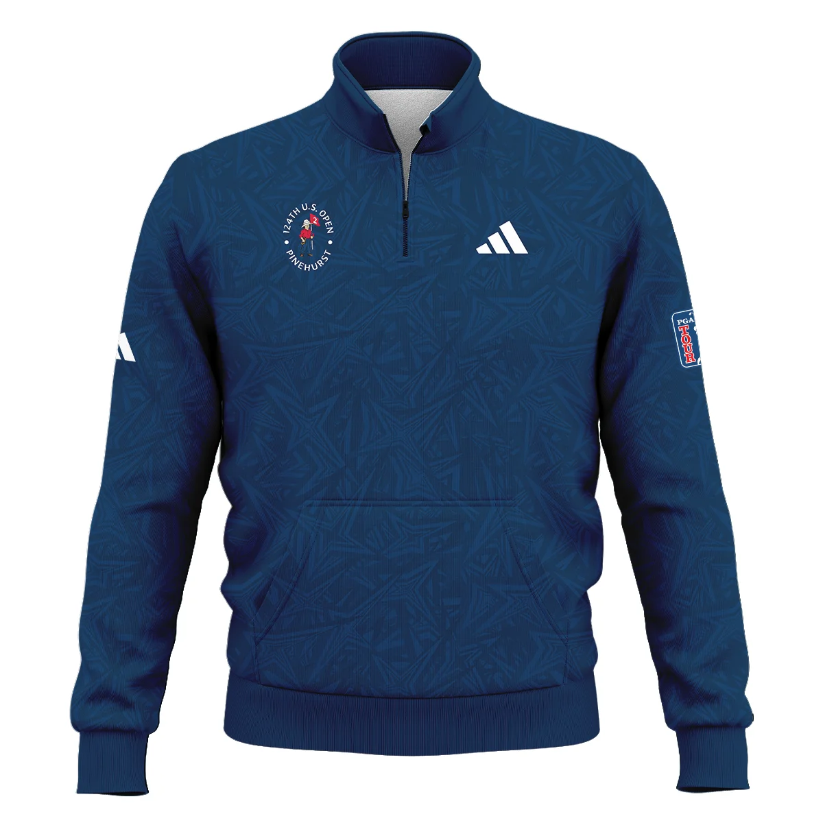 Adidas 124th U.S. Open Pinehurst Stars Gradient Pattern Dark Blue Style Classic Quarter Zipped Sweatshirt