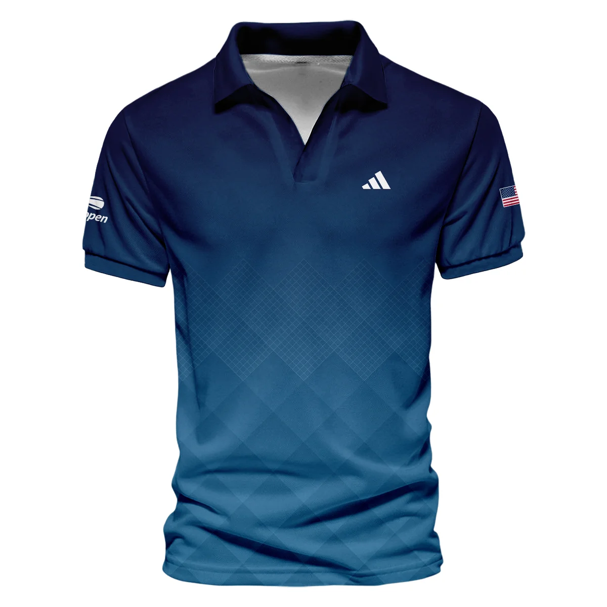 Adidas Blue Abstract Background US Open Tennis Champions Vneck Polo Shirt Style Classic Polo Shirt For Men