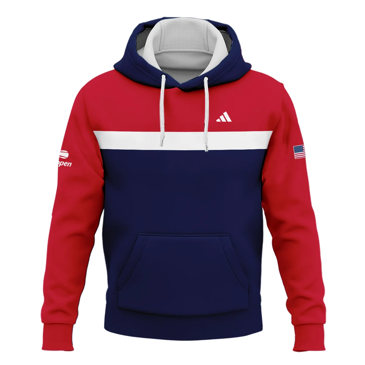 Adidas Blue Red White Background US Open Tennis Champions Hoodie Shirt Style Classic Hoodie Shirt