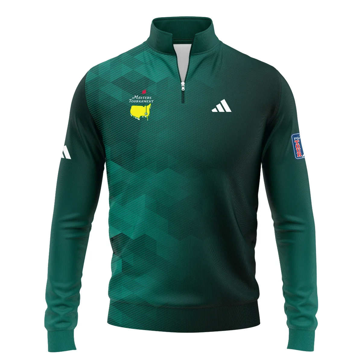 Adidas Golf Sport Dark Green Gradient Abstract Background Masters Tournament Quarter-Zip Jacket Style Classic Quarter-Zip Jacket