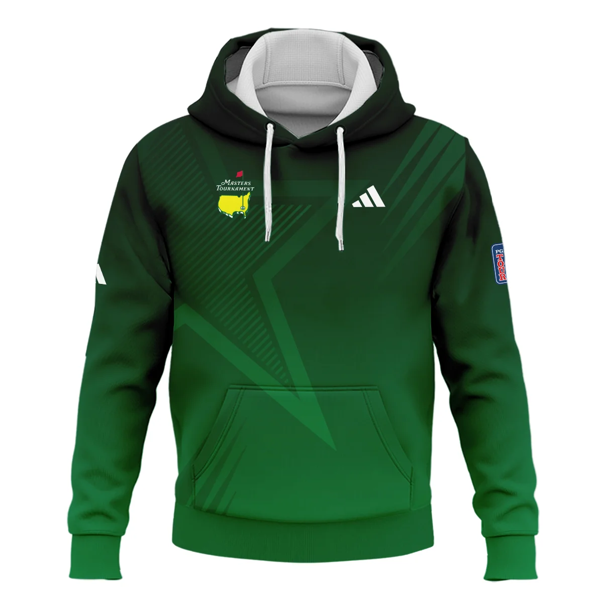 Adidas Masters Tournament Polo Shirt Dark Green Gradient Star Pattern Golf Sports Hoodie Shirt Style Classic Hoodie Shirt