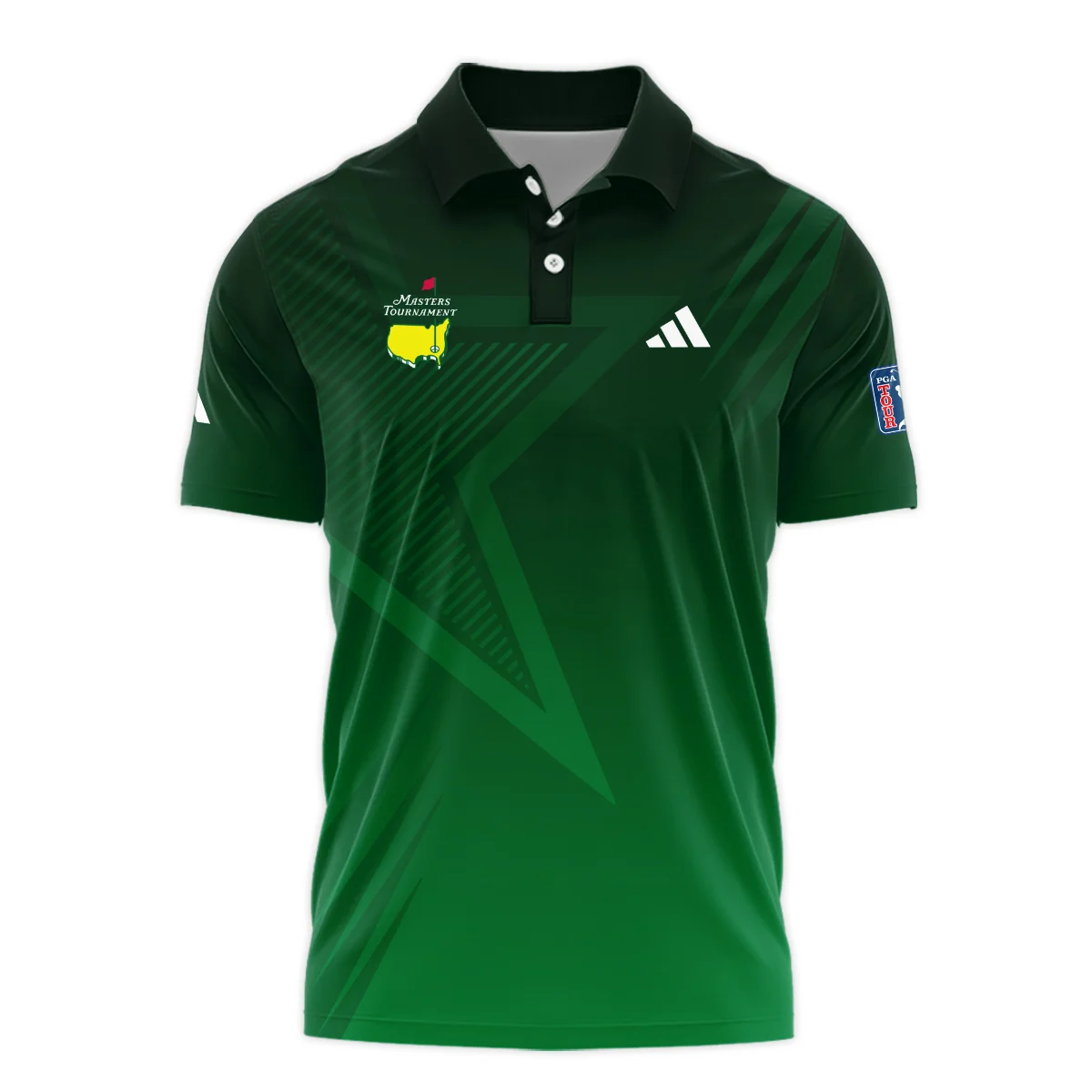 Adidas Masters Tournament Polo Shirt Dark Green Gradient Star Pattern Golf Sports Polo Shirt Style Classic Polo Shirt For Men