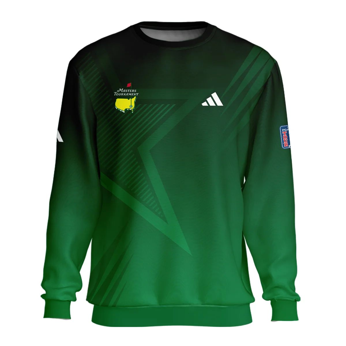 Adidas Masters Tournament Polo Shirt Dark Green Gradient Star Pattern Golf Sports Unisex Sweatshirt Style Classic Sweatshirt