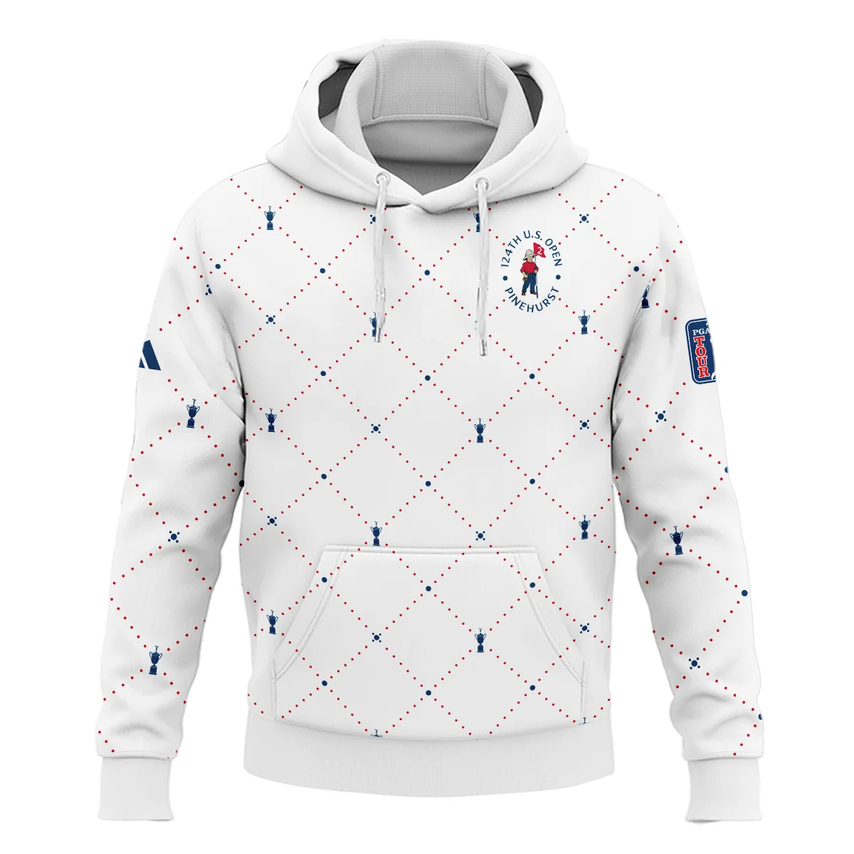 Argyle Pattern With Cup 124th U.S. Open Pinehurst Adidas Hoodie Shirt Style Classic Hoodie Shirt