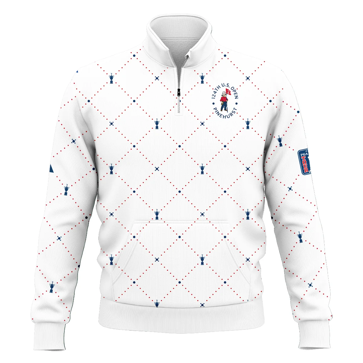 Argyle Pattern With Cup 124th U.S. Open Pinehurst Adidas Style Classic Quarter Zipped Sweatshirt