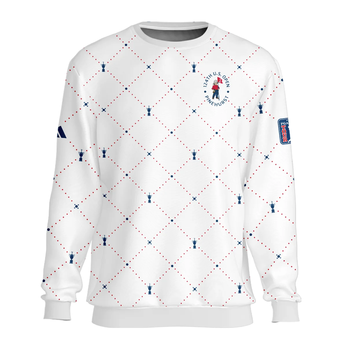 Argyle Pattern With Cup 124th U.S. Open Pinehurst Adidas Unisex Sweatshirt Style Classic Sweatshirt