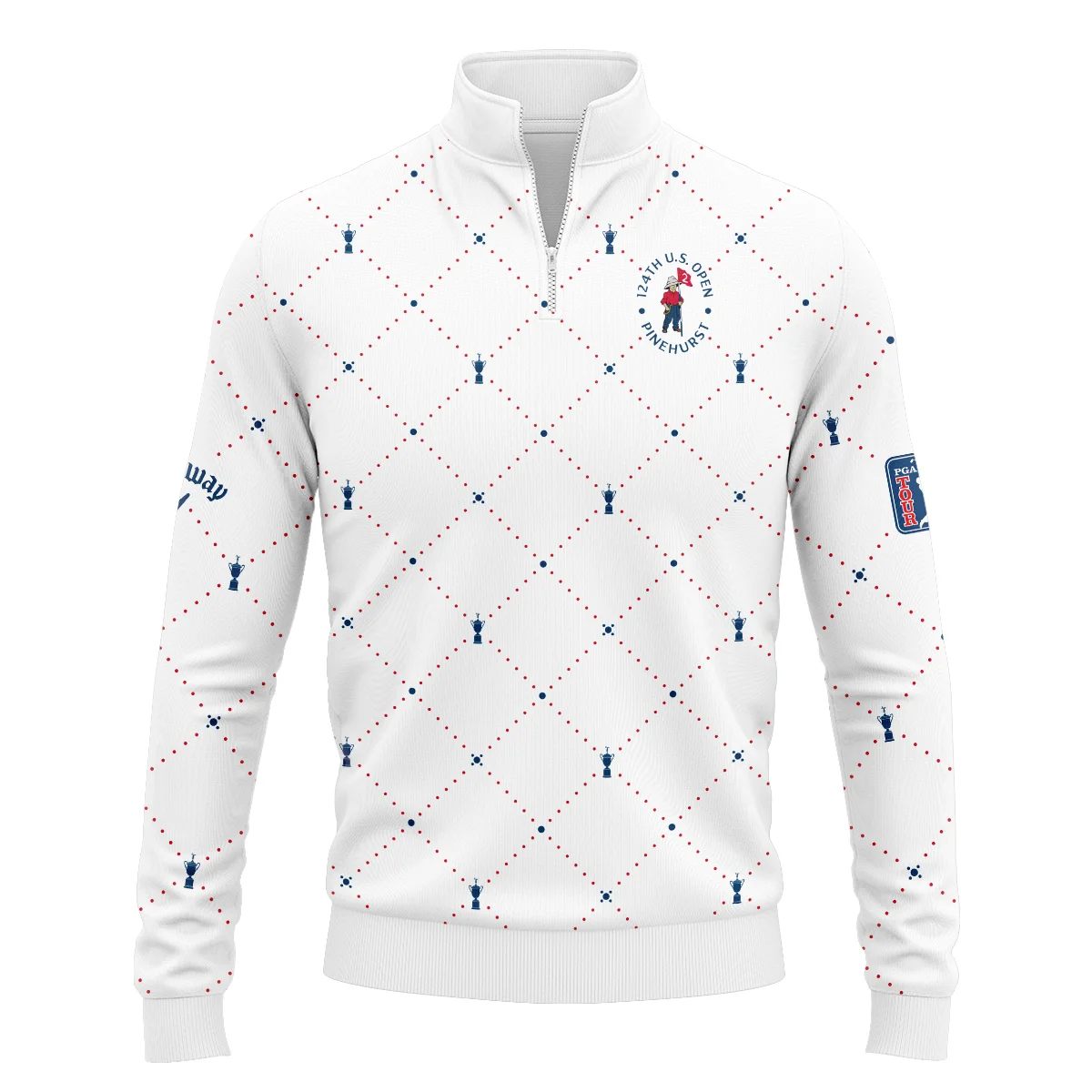 Argyle Pattern With Cup 124th U.S. Open Pinehurst Callaway Quarter-Zip Jacket Style Classic Quarter-Zip Jacket