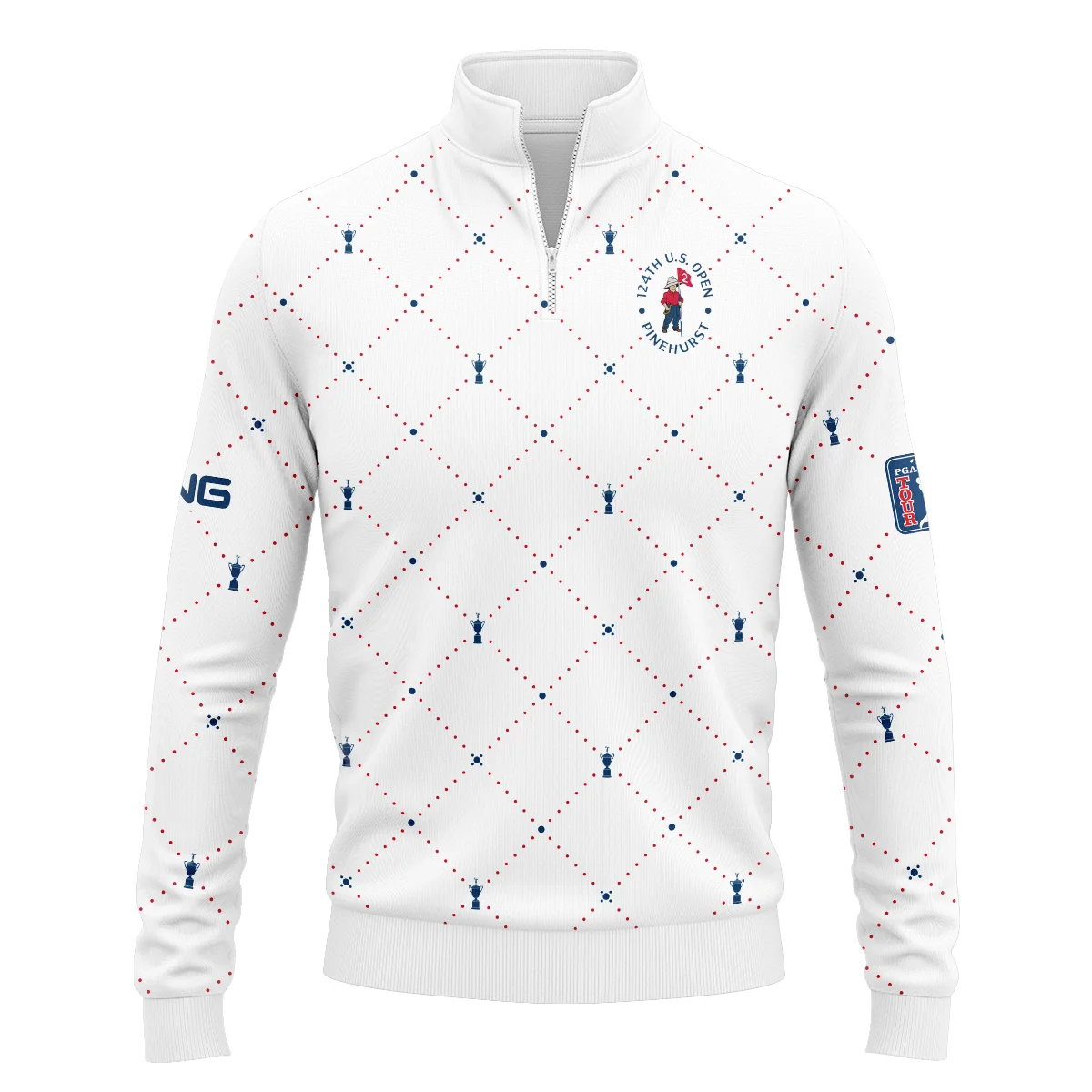 Argyle Pattern With Cup 124th U.S. Open Pinehurst Ping Quarter-Zip Jacket Style Classic Quarter-Zip Jacket