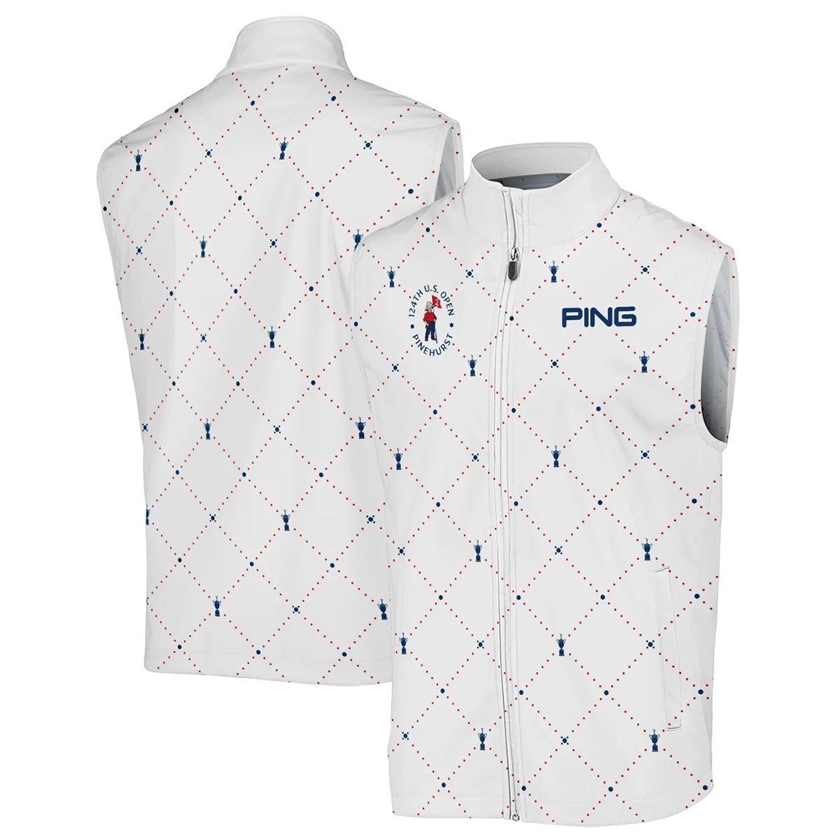 Argyle Pattern With Cup 124th U.S. Open Pinehurst Ping Sleeveless Jacket Style Classic Sleeveless Jacket