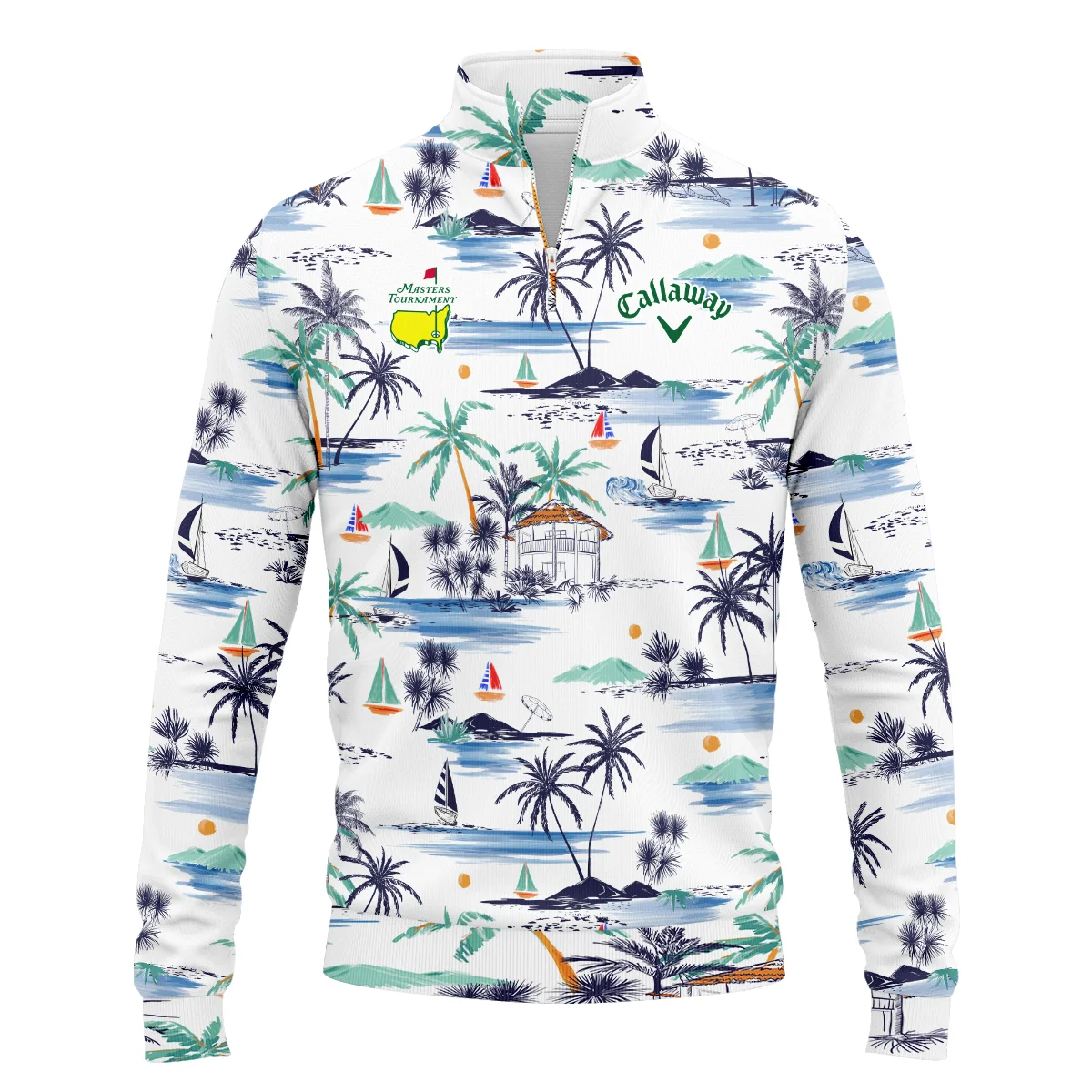 Artistic Seamless Summer Island Pattern Masters Tournament Callaway Quarter-Zip Jacket Style Classic Quarter-Zip Jacket