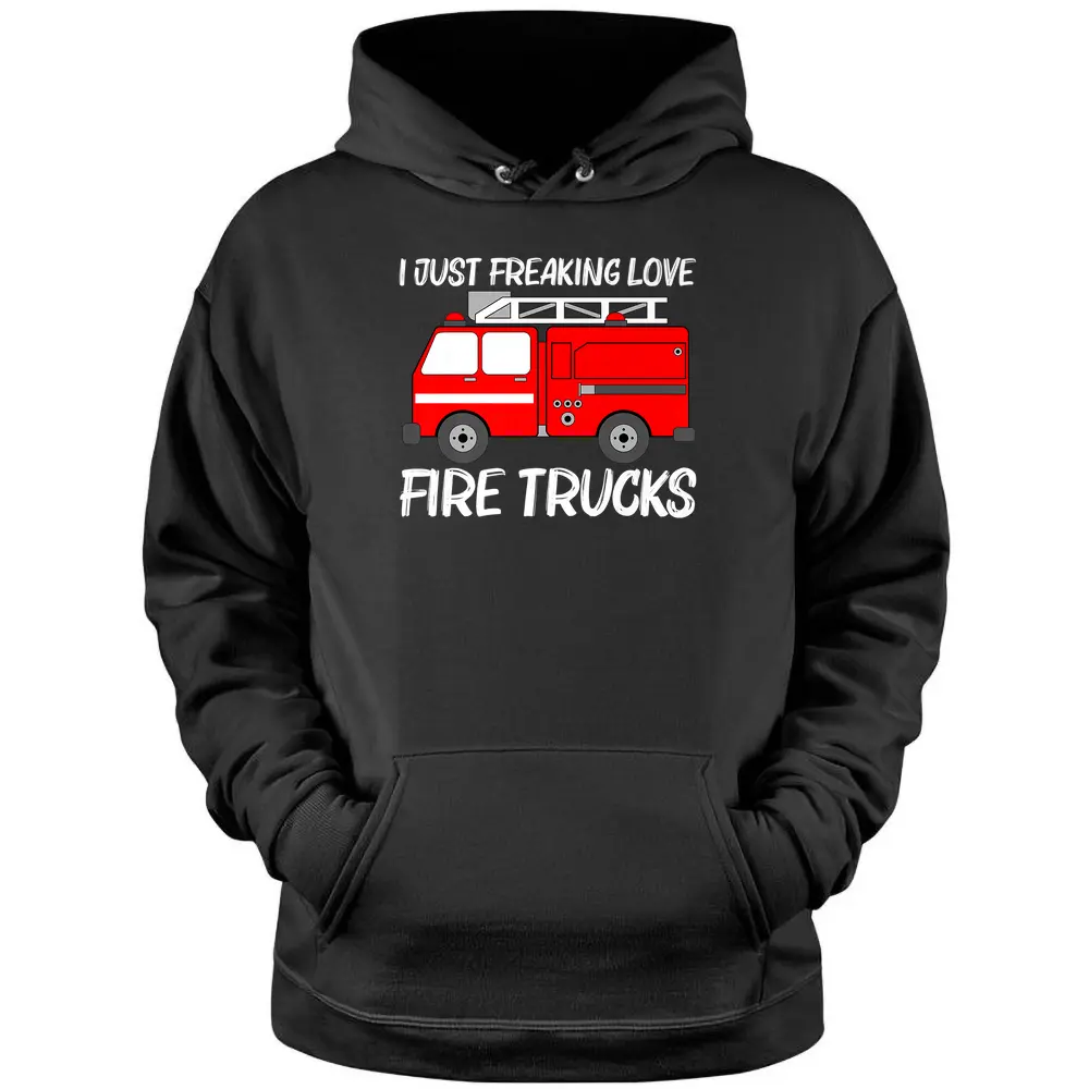 Best Fire Truck Art Fire Truck Firefighter Pullover Hoodie