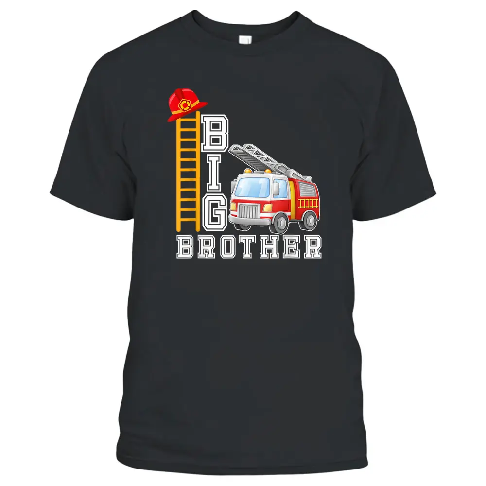 Big Brother Fire Truck Short Sleeved  For Toddlers T-Shirt