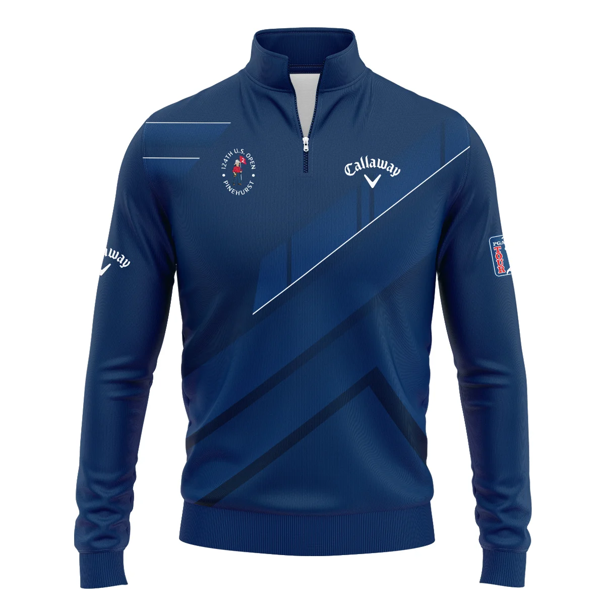 Callaway 124th U.S. Open Pinehurst Blue Gradient With White Straight Line Quarter-Zip Jacket Style Classic Quarter-Zip Jacket