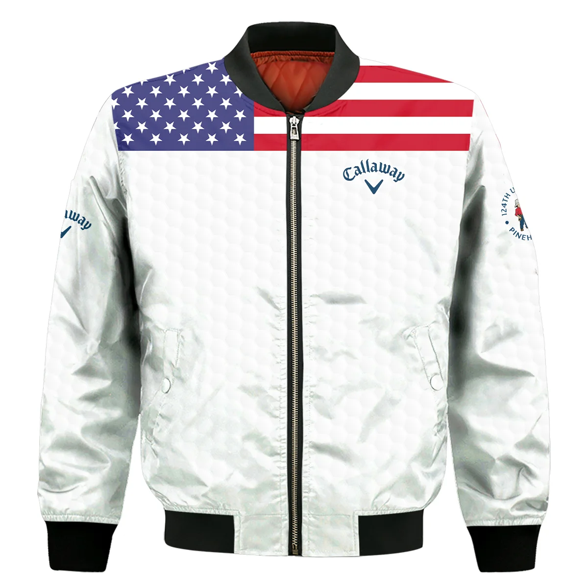 Callaway 124th U.S. Open Pinehurst Bomber Jacket USA Flag Golf Pattern All Over Print Bomber Jacket