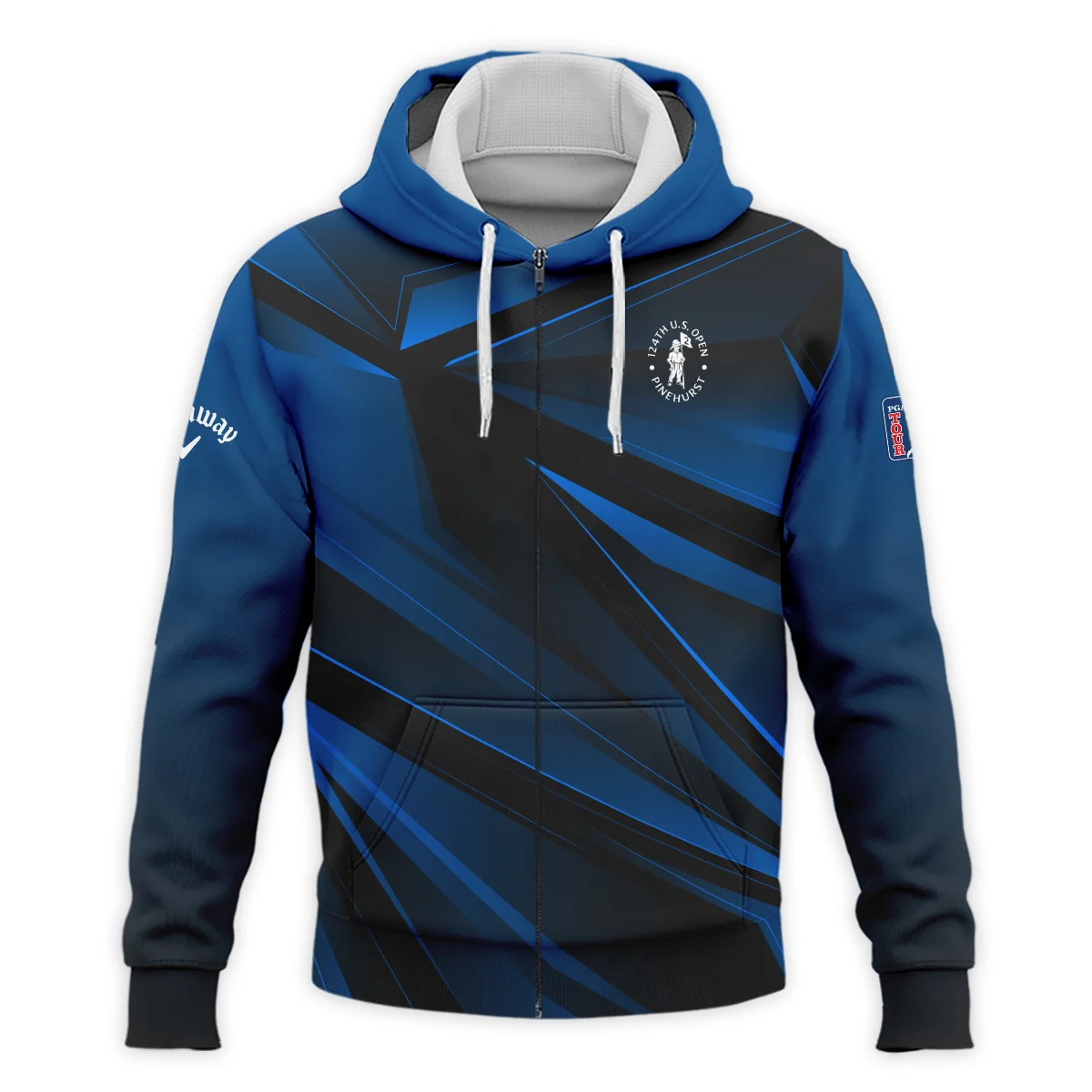 Callaway 124th U.S. Open Pinehurst Dark Blue Gradient Sublimation Zipper Hoodie Shirt Style Classic